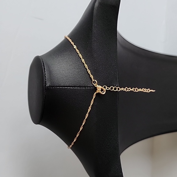 Gold Tone Light Blue Butterfly Pendant Necklace - Picture 11 of 12